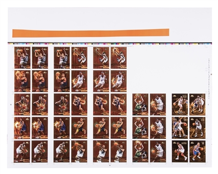 1995-96 Skybox Basketball Uncut Card Sheet (42 Cards) Including Michael Jordan!
